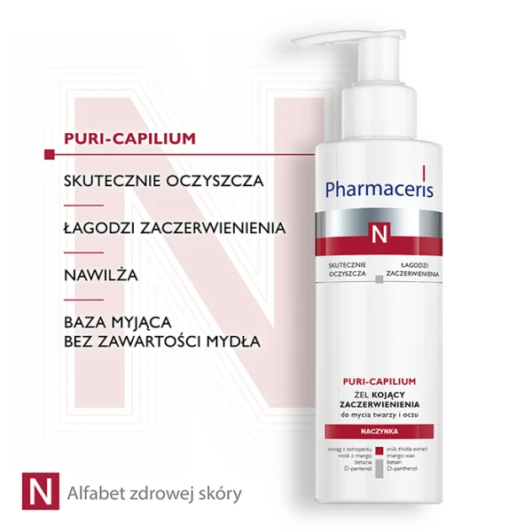 PHARMACERIS N Puri-Capilium Żel kojący zaczerwienienia, 190 ml 3