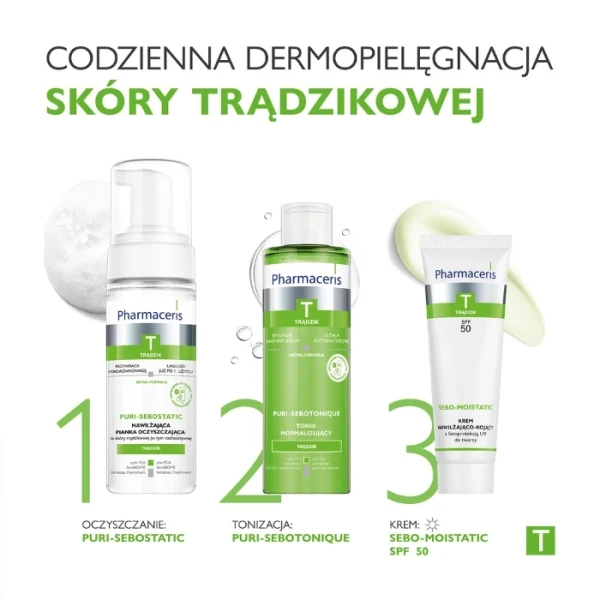 PHARMACERIS T SEBOMATT- MOISTATIC Krem nawilżający SPF50, 50 ml 6