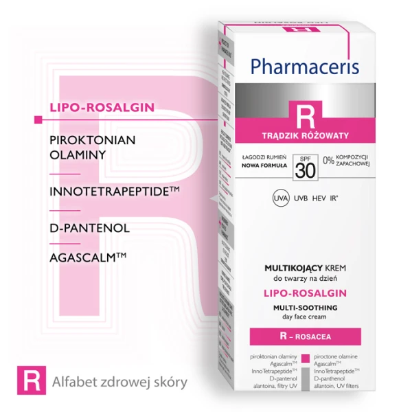 PHARMACERIS R LIPO-ROSALGIN Multikojący Krem Do Twarzy Na Dzień SPF30, 30 ml 3