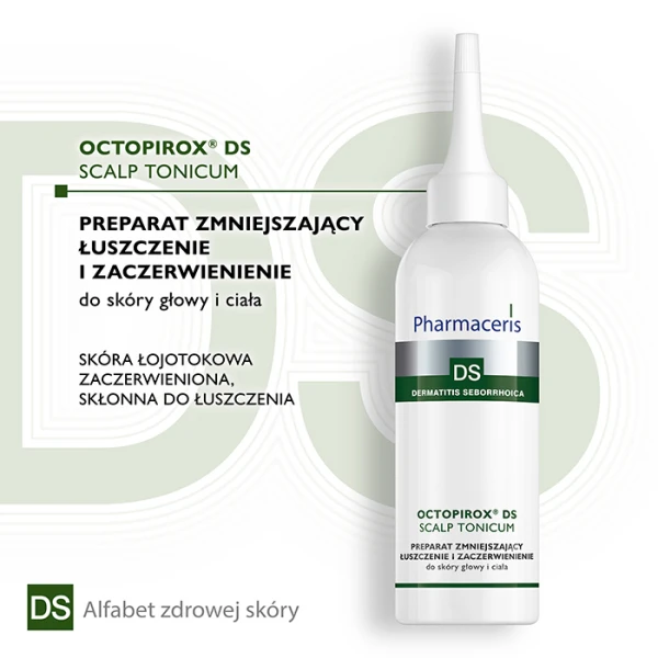 PHARMACERIS OCTOPIROX DS SCALP TONICUM Preparat zmniejszający łuszczenie i zaczerwienienie do skóry głowy i ciała, 100 ml 1