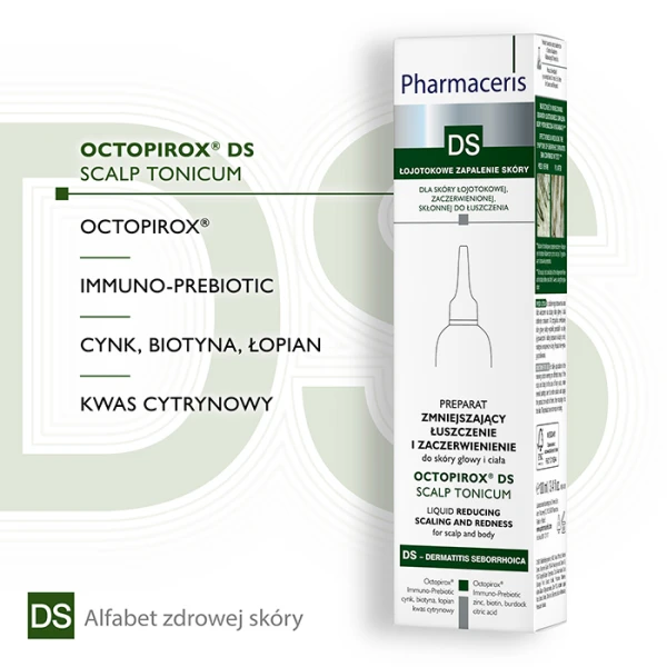 PHARMACERIS OCTOPIROX DS SCALP TONICUM Preparat zmniejszający łuszczenie i zaczerwienienie do skóry głowy i ciała, 100 ml 2