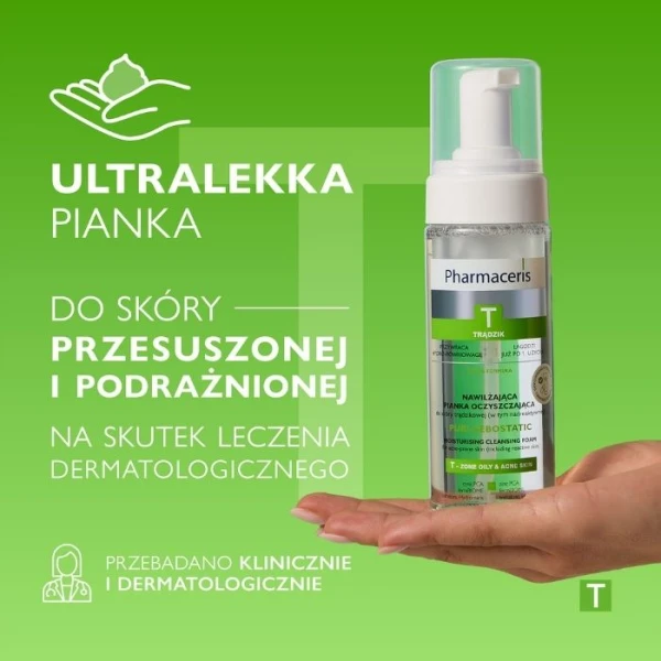 PHARMACERIS T PURI-SEBOSTATIC Nawilżająca pianka do twarzy oczyszczająca, 150 ml 2