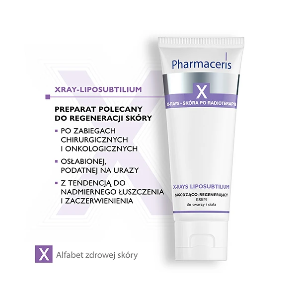 PHARMACERIS X X-RAYS LIPOSUBTILIUM Krem do twarzy i ciała łagodząco-regenerujący, 75 ml 4