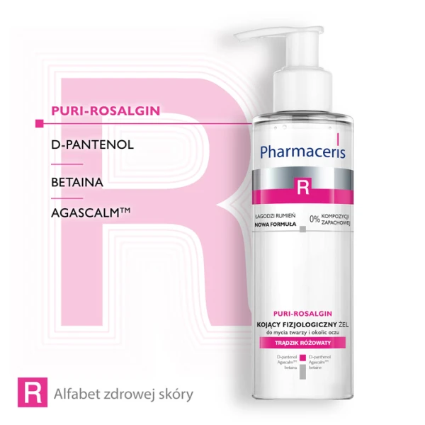 PHARMACERIS R PURI-ROSALGIN Żel do mycia twarzy i okolic oczu, 190 ml 2
