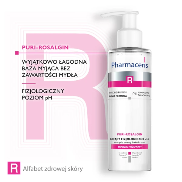 PHARMACERIS R PURI-ROSALGIN Żel do mycia twarzy i okolic oczu, 190 ml 4