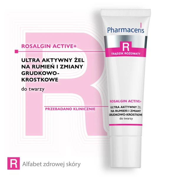 PHARMACERIS R ROSALGIN ACTIVE+ Żel na rumień i zmiany grudkowo-krostkowe, 30 ml 2