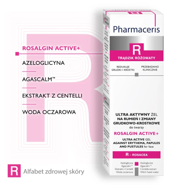 PHARMACERIS R ROSALGIN ACTIVE+ Żel na rumień i zmiany grudkowo-krostkowe, 30 ml 3