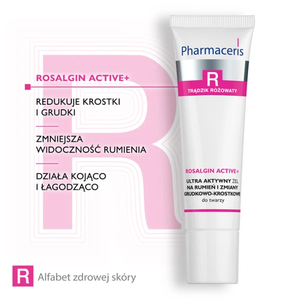 PHARMACERIS R ROSALGIN ACTIVE+ Żel na rumień i zmiany grudkowo-krostkowe, 30 ml 4
