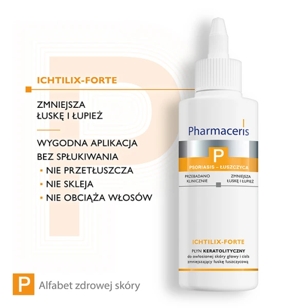 PHARMACERIS P ICHTILIX-FORTE Płyn keratolityczny do owłosionej skóry głowy i ciała, 125 ml 3