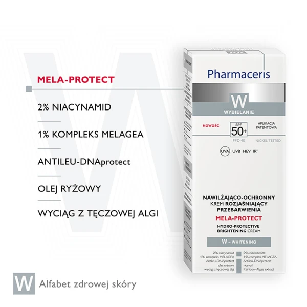 PHARMACERIS W MELA-PROTECT Krem nawilżająco - ochronny na dzień, 50 ml 2