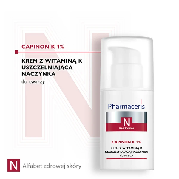 PHARMACERIS N CAPINON K 1% Krem uszczelniający naczynka z witamina K, 30 ml 1