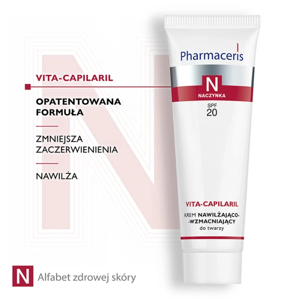 PHARMACERIS N VITA-CAPILARIL Krem do twarzy nawilżający wzmacniający SPF20, 50 ml 3