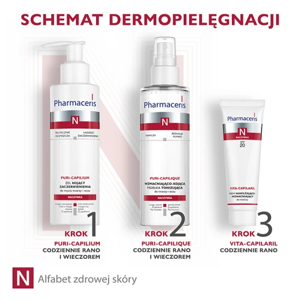 PHARMACERIS N VITA-CAPILARIL Krem do twarzy nawilżający wzmacniający SPF20, 50 ml 4