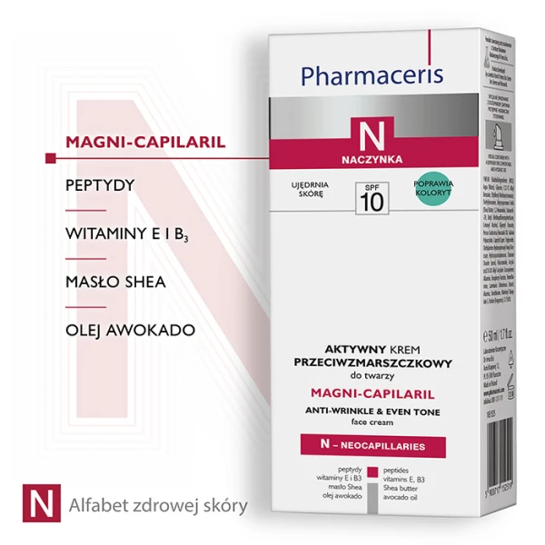 PHARMACERIS N MAGNI-CAPILARIL Krem przeciwzmarszczkowy do twarzy SPF10, 50 ml 1