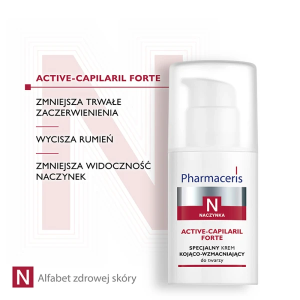 PHARMACERIS N ACTIVE-CAPILARIL FORTE Krem do twarzy wzmacniający kojący, 30 ml 3