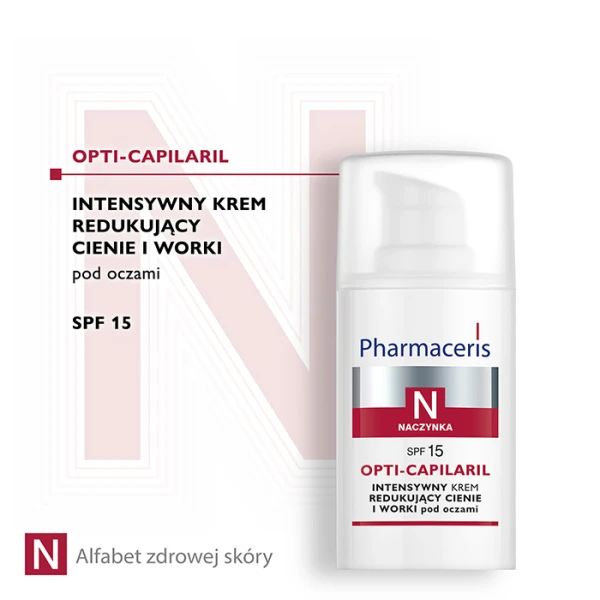 PHARMACERIS N OPTI-CAPILARIL Krem redukujący cienie i worki pod oczami, 15 ml 1