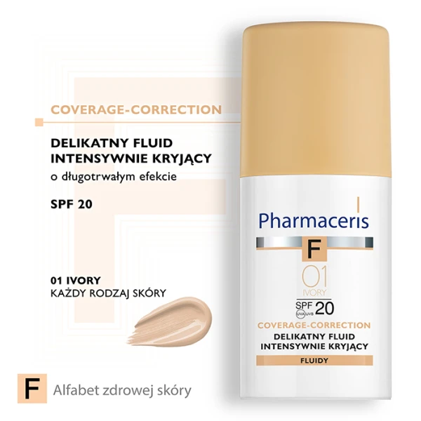 PHARMACERIS F Fluid kryjący Ivory 01 SPF20, 30 ml 1