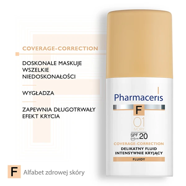 PHARMACERIS F Fluid kryjący Ivory 01 SPF20, 30 ml 3