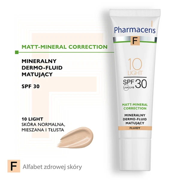 PHARMACERIS F Mineralny Dermo-Fluid matujący light 10 SPF30, 30 ml 1