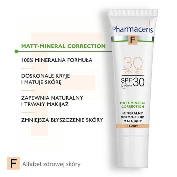 PHARMACERIS F Mineralny Dermo-Fluid matujący tanned 30 SPF30, 30ml 3