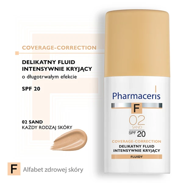 PHARMACERIS F Fluid kryjący Sand 02 SPF20, 30 ml 1