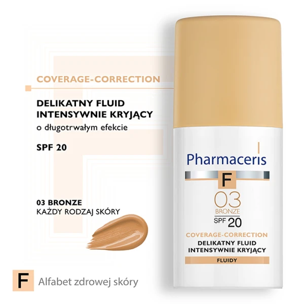 PHARMACERIS F Fluid kryjący Bronz 03 SPF20, 30 ml 1