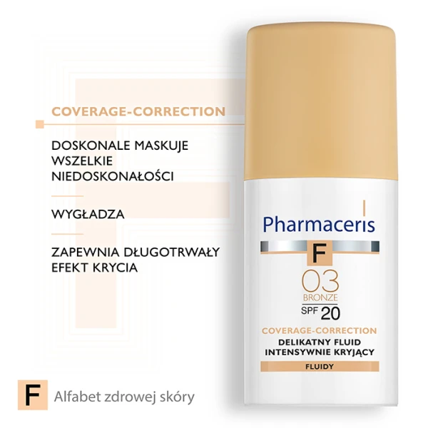 PHARMACERIS F Fluid kryjący Bronz 03 SPF20, 30 ml 3