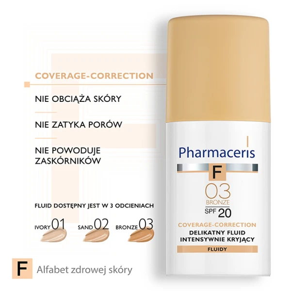 PHARMACERIS F Fluid kryjący Bronz 03 SPF20, 30 ml 4