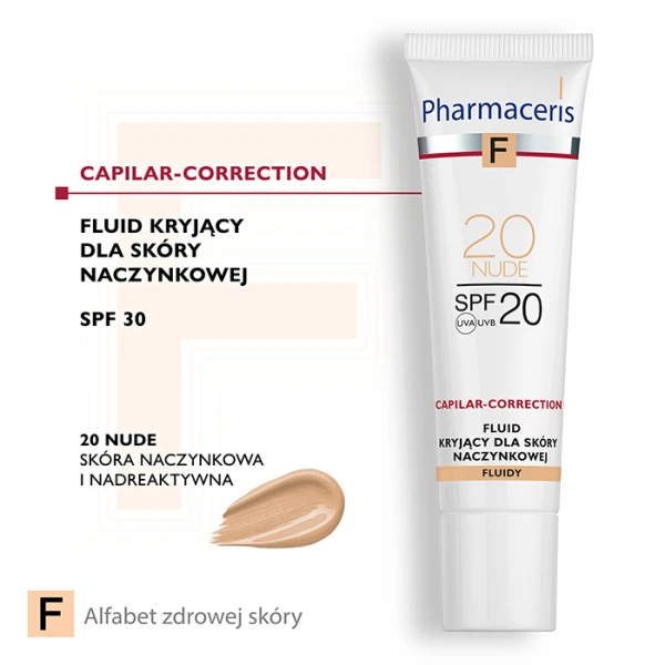 PHARMACERIS F Fluid kryjący do skóry naczynkowej Nude 20 SPF20, 30 ml 1
