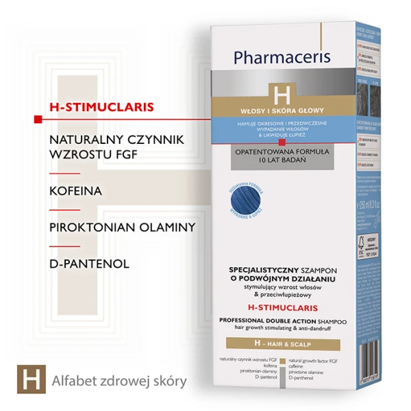PHARMACERIS H-STIMUCLARIS Szampon stymulujący i przeciwłupieżowy, 250 ml 2