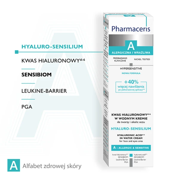 PHARMACERIS A Hyaluro-D Sensilium Kwas hialuronowy di-6 w wodnym kremie, 40 ml 1
