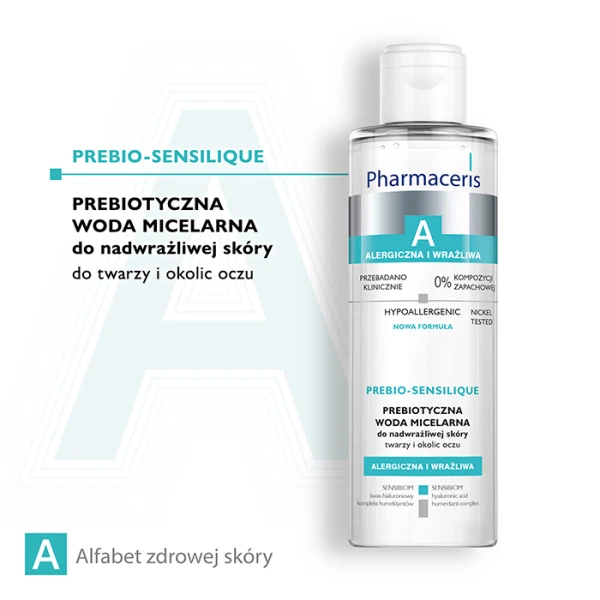 PHARMACERIS A PREBIO-SENSILIQUE Woda micelarna twarz i okolice oczu, 200 ml 1