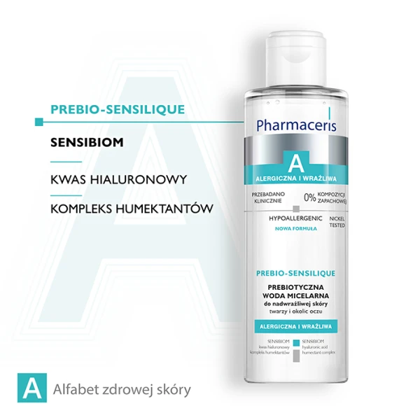 PHARMACERIS A PREBIO-SENSILIQUE Woda micelarna twarz i okolice oczu, 200 ml 2