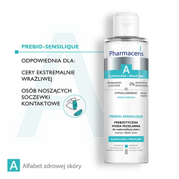 PHARMACERIS A PREBIO-SENSILIQUE Woda micelarna twarz i okolice oczu, 200 ml 4
