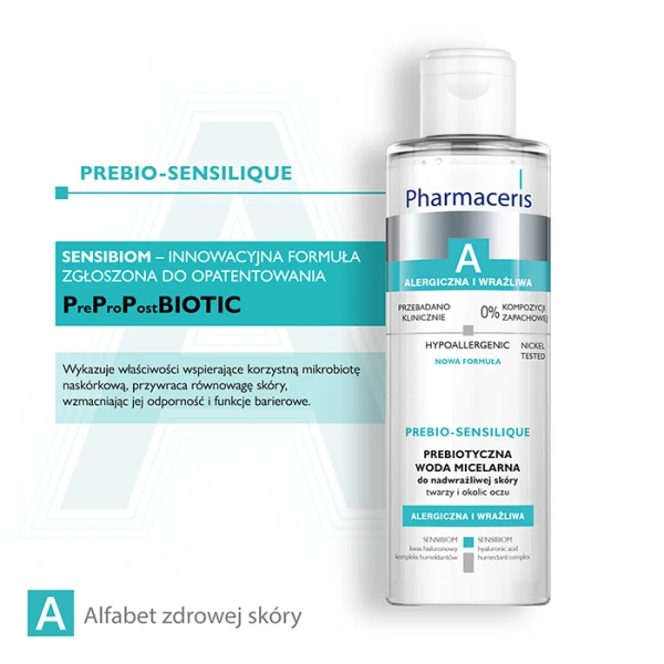 PHARMACERIS A PREBIO-SENSILIQUE Woda micelarna twarz i okolice oczu, 200 ml 5
