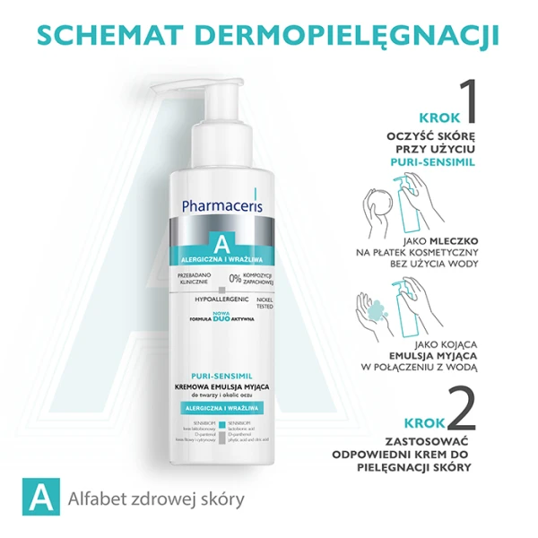 PHARMACERIS A PURI-SENSIMIL Emulsja myjąca do twarzy i okolic oczu, 190 ml 5