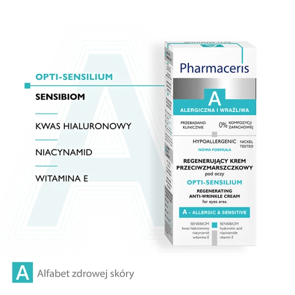 PHARMACERIS A OPTI-SENSILIUM Krem przeciwzmarszczkowy pod oczy regenerujący, 15 ml 2