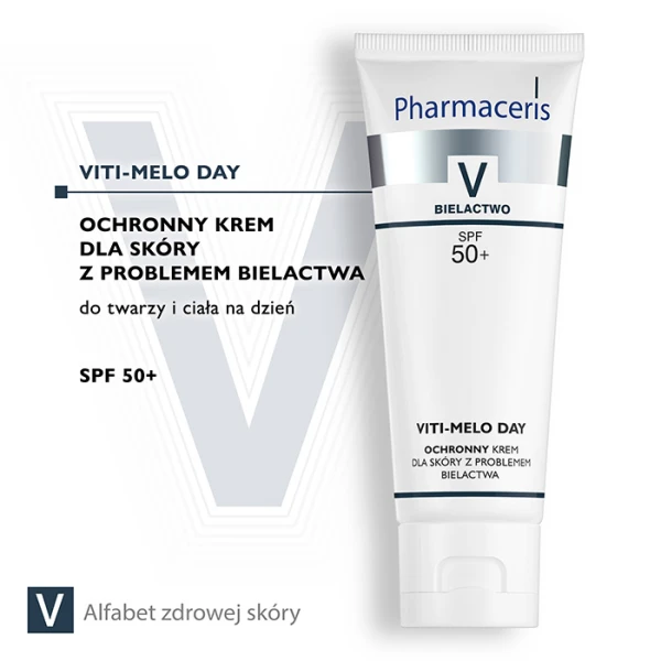 PHARMACERIS V VITI-MELO DAY Krem ochronny dla skóry z problemami bielactwa SPF50+, 75 ml 1