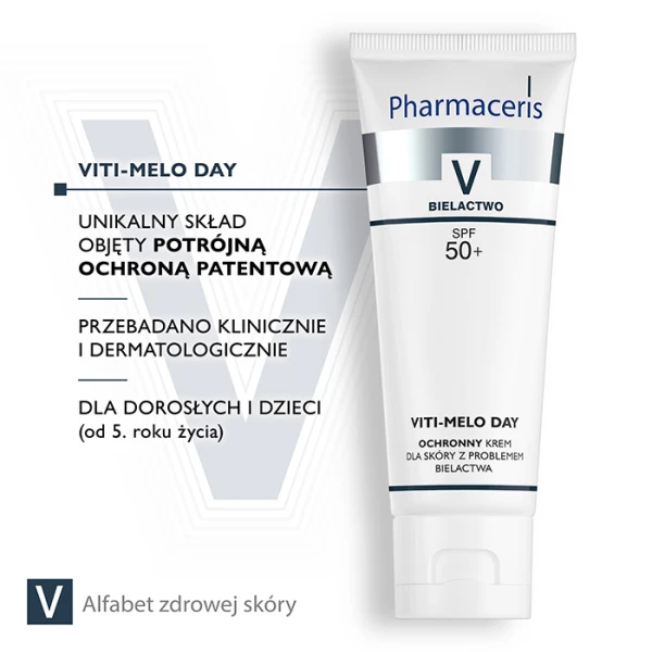 PHARMACERIS V VITI-MELO DAY Krem ochronny dla skóry z problemami bielactwa SPF50+, 75 ml 3