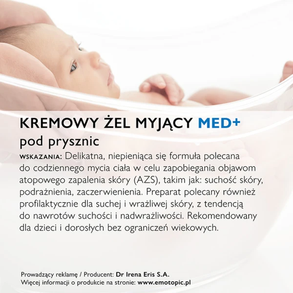 EMOTOPIC Med+ Żel pod prysznic myjący kremowy, 400 ml 5
