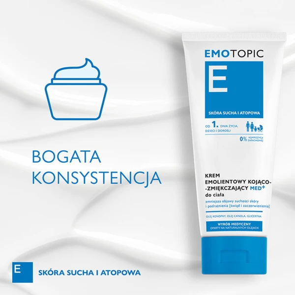 EMOTOPIC Med+ Krem do ciała kojąco-zmiękczający emolientowy, 200 ml 3