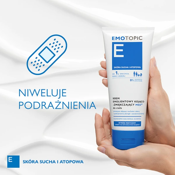 EMOTOPIC Med+ Krem do ciała kojąco-zmiękczający emolientowy, 200 ml 4