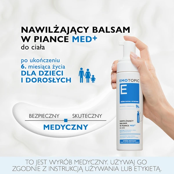 EMOTOPIC Med+ Balsam-pianka do ciała nawilżający, 200 ml 1