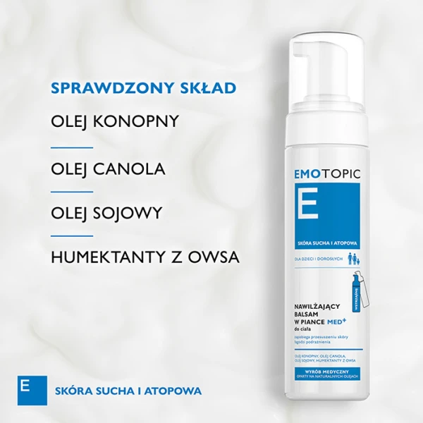 EMOTOPIC Med+ Balsam-pianka do ciała nawilżający, 200 ml 2