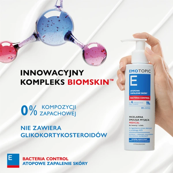 EMOTOPIC Bacteria Control Emulsja micelarna myjąca do twarzy, 190 ml 3
