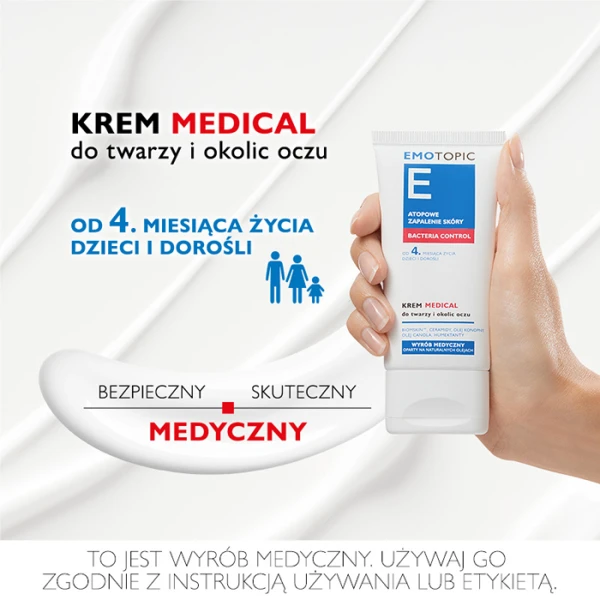 EMOTOPIC Bacteria Control Krem do twarzy i okolic oczu, 50 ml 1