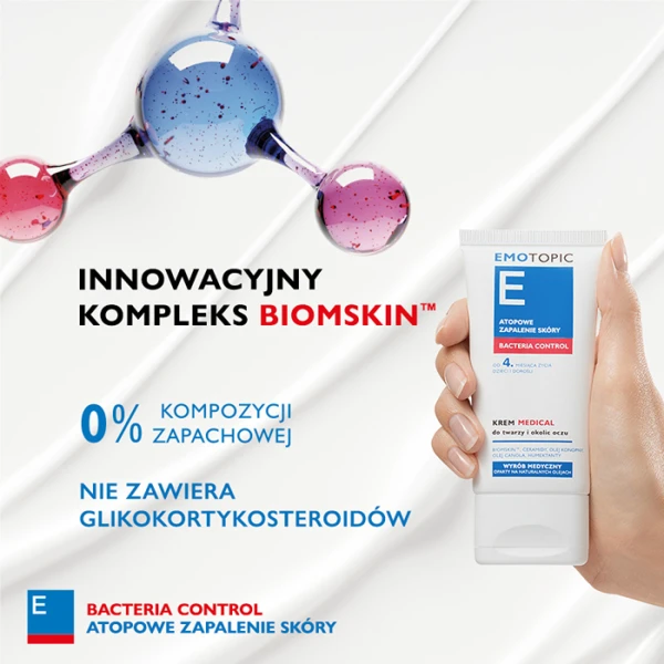 EMOTOPIC Bacteria Control Krem do twarzy i okolic oczu, 50 ml 2