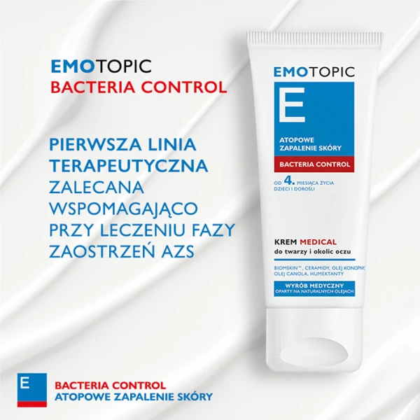 EMOTOPIC Bacteria Control Krem do twarzy i okolic oczu, 50 ml 3