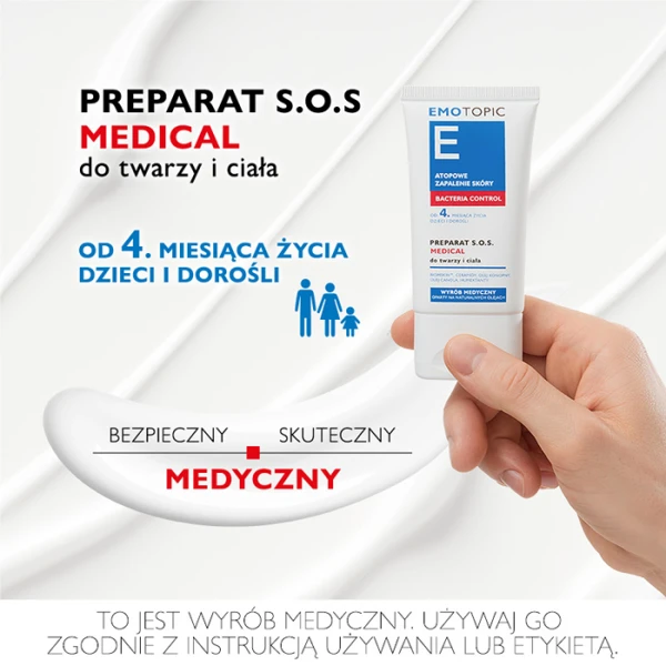 EMOTOPIC Bacteria Control Preparat do twarzy i ciała medical SOS, 30 ml 1
