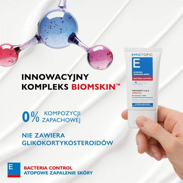 EMOTOPIC Bacteria Control Preparat do twarzy i ciała medical SOS, 30 ml 4